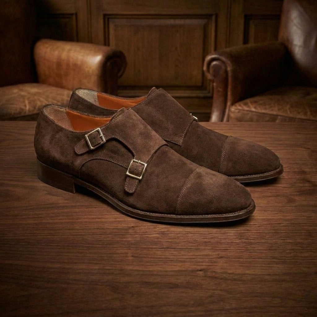 Brown Suede Castle Monk Straps