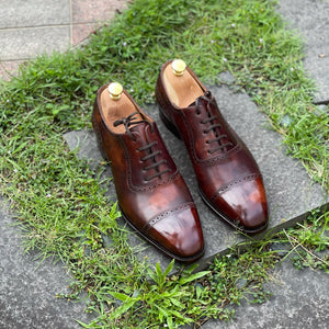Brown Leather Cadalso Brogue Toe Cap Adelaide Oxford Shoes