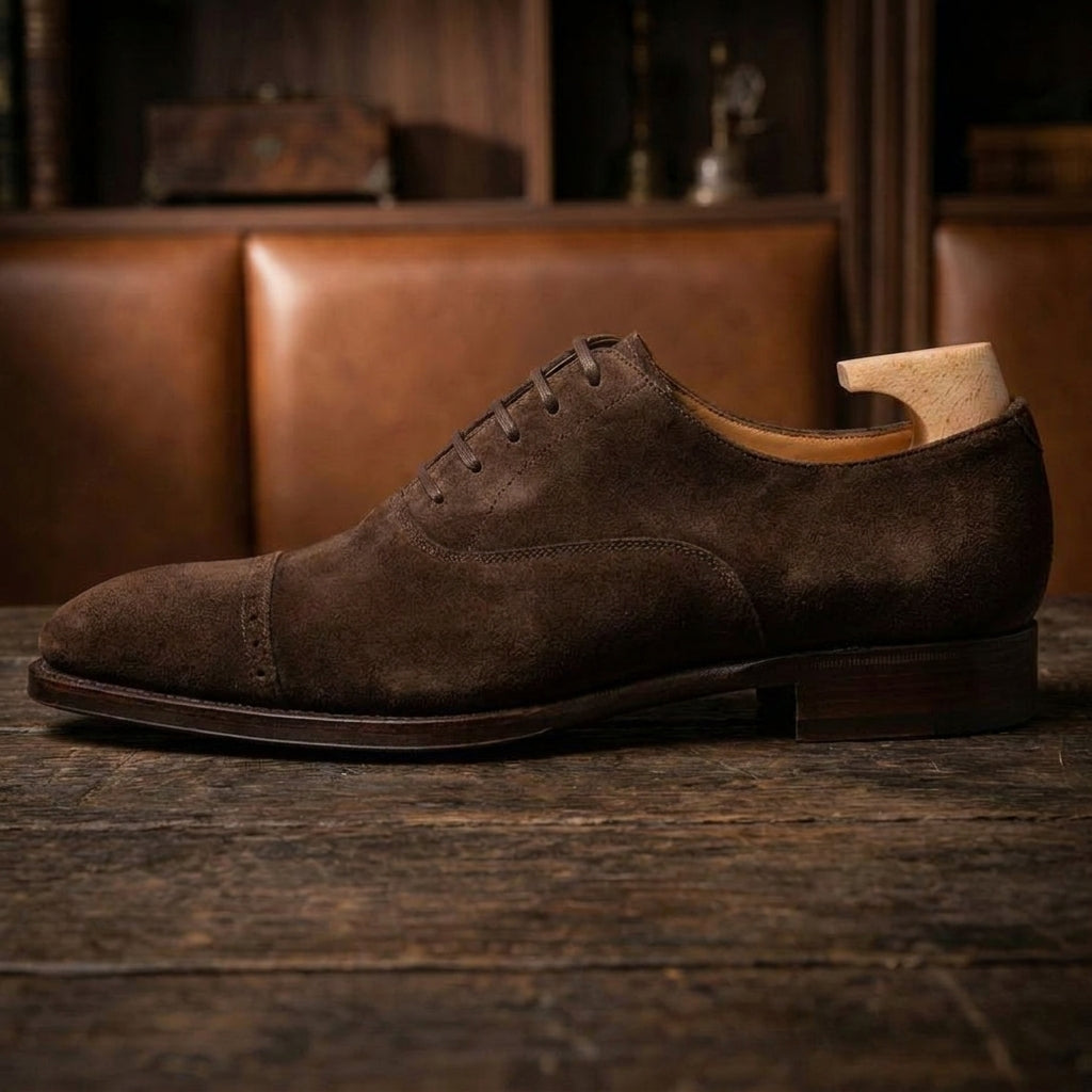 Brown Suede Eastney Toe Cap Oxfords