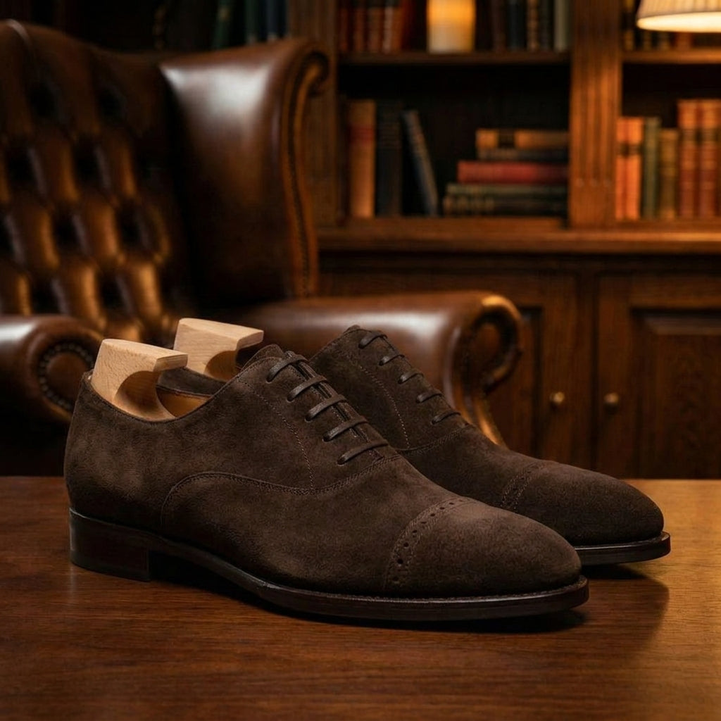 Brown Suede Eastney Toe Cap Oxfords
