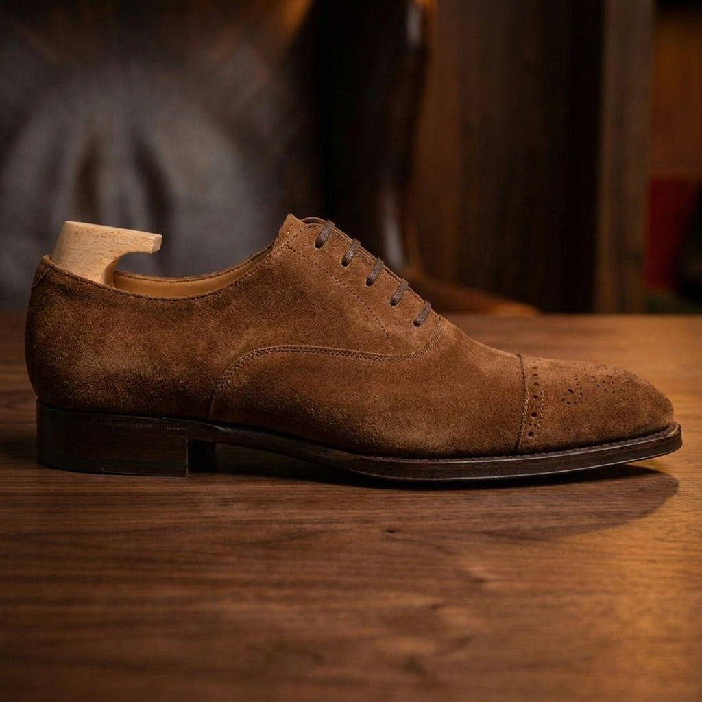 Brown Suede Eastney Toe Cap Oxfords