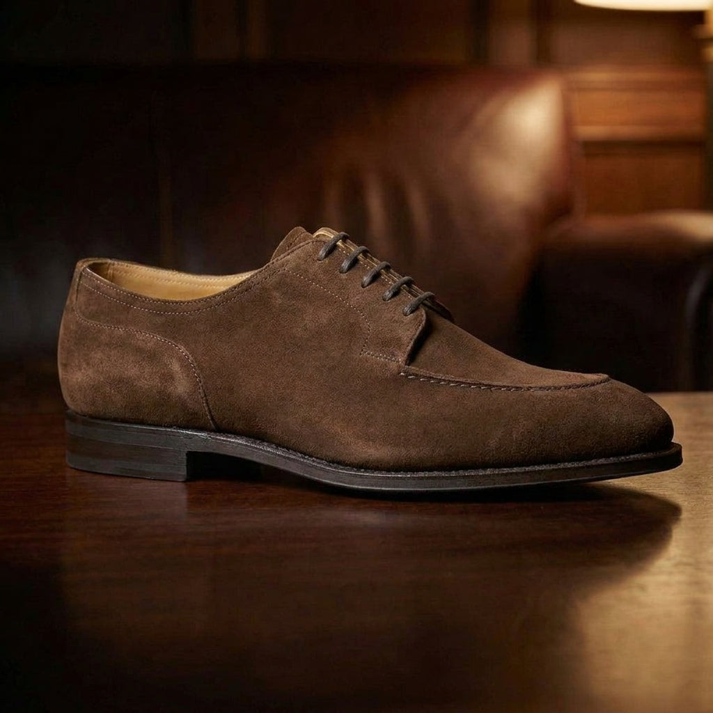 Brown Suede Hamlet Derby Shoes