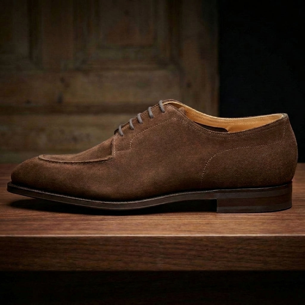 Brown Suede Hamlet Derby Shoes