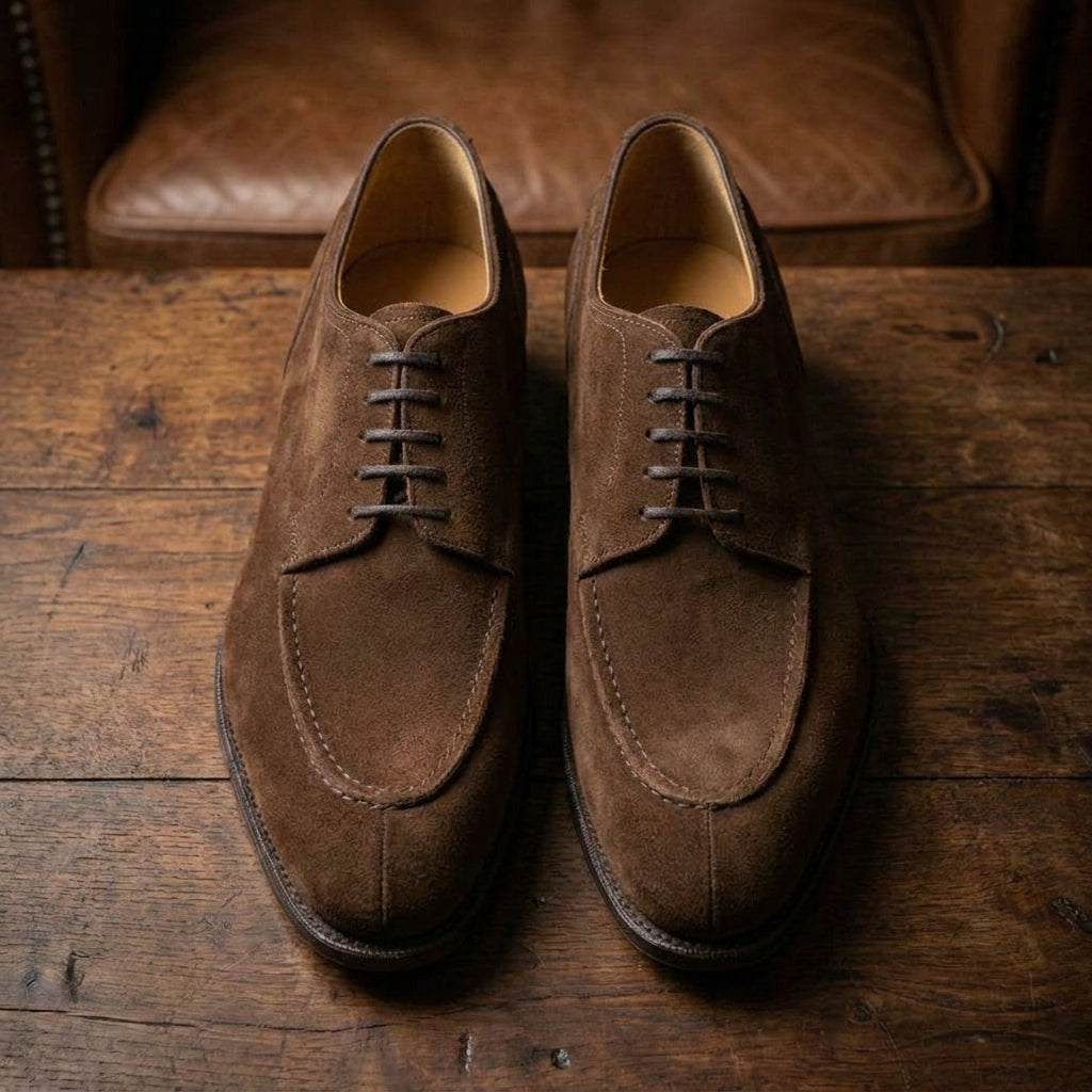 Brown Suede Hamlet Derby Shoes