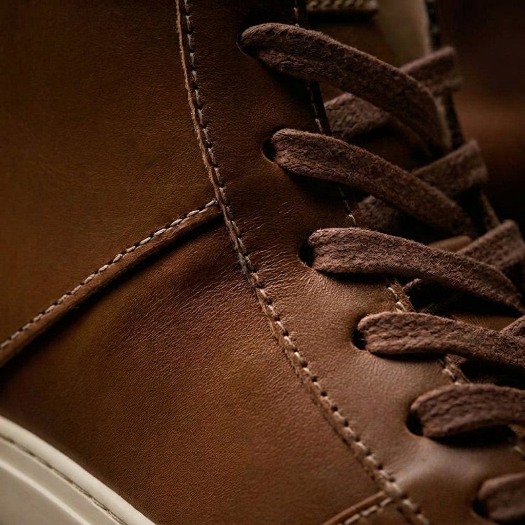 Height Increasing Tan Leather Coleman Sneaker Boots