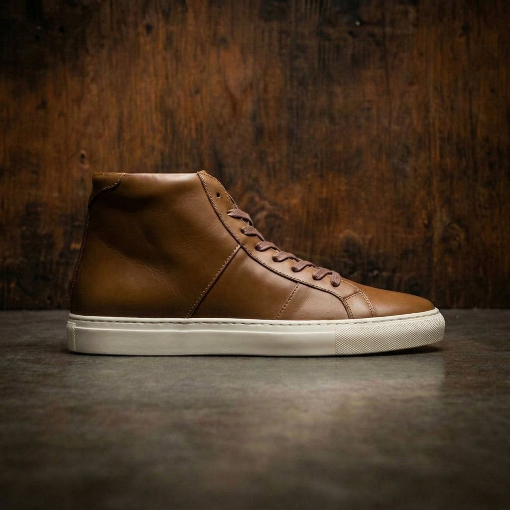 Height Increasing Tan Leather Coleman Sneaker Boots