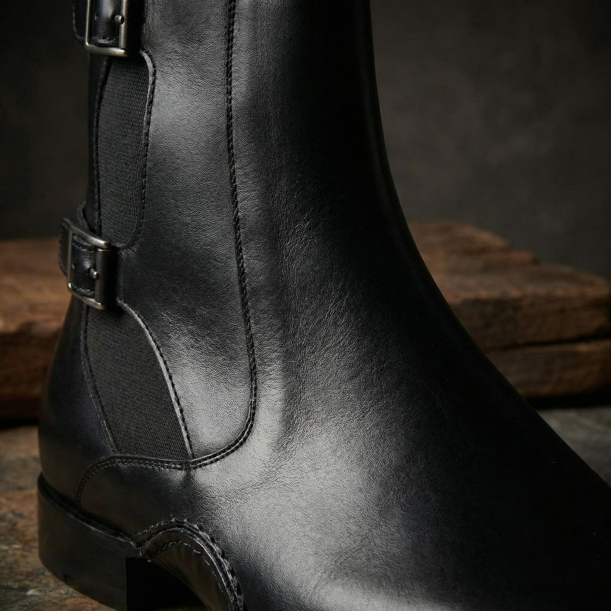 Black Leather Dubbow Chelsea Boots