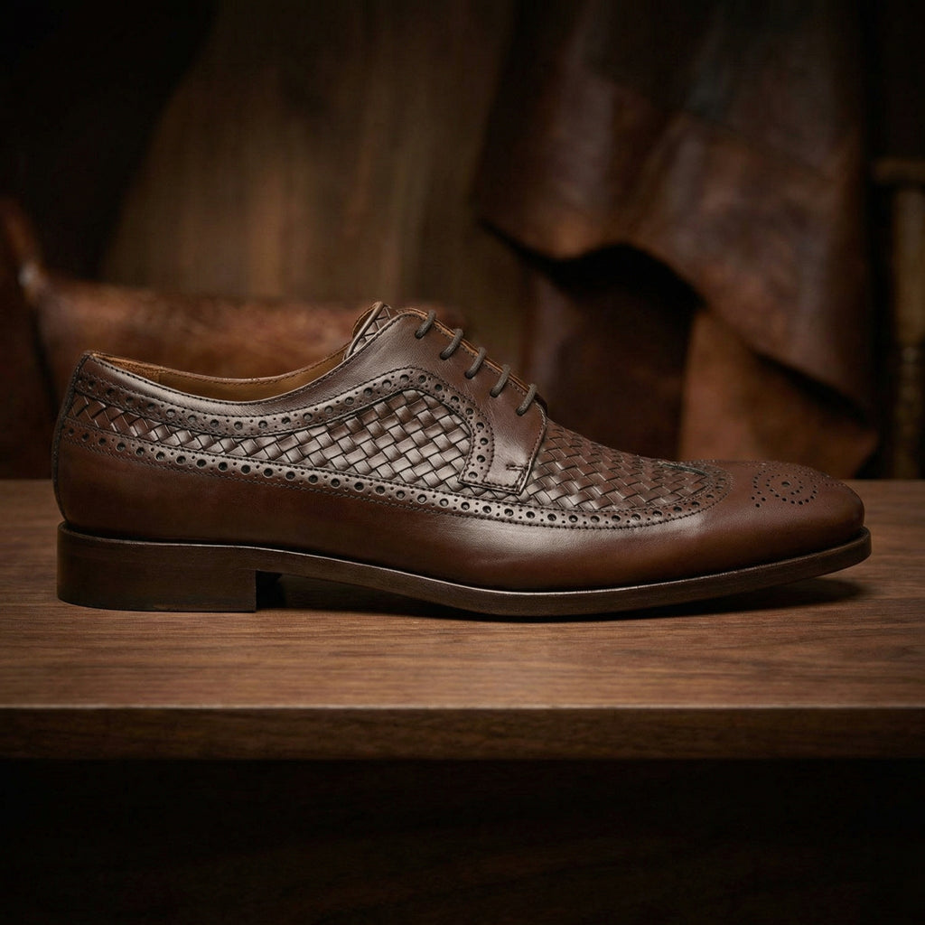 Brown Leather Norwood Brogue Derby Shoes