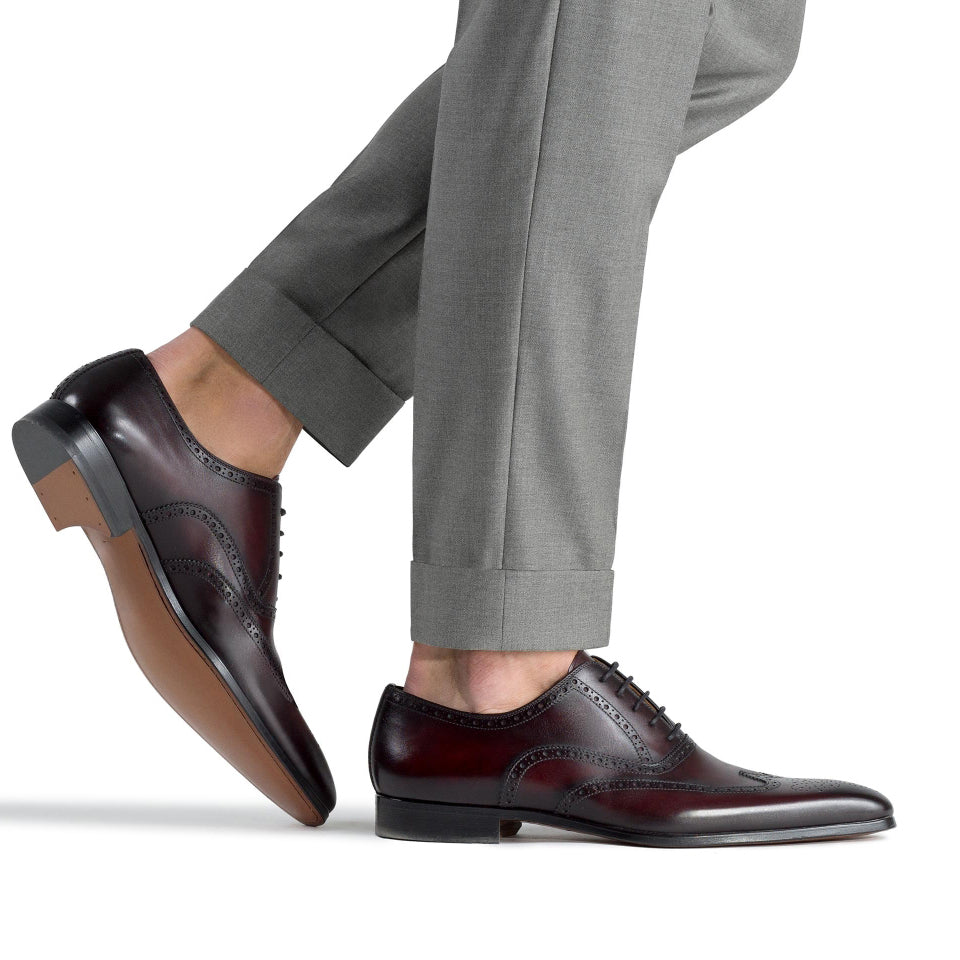 Brown Leather Corvin Brogue Wingtip Oxfords