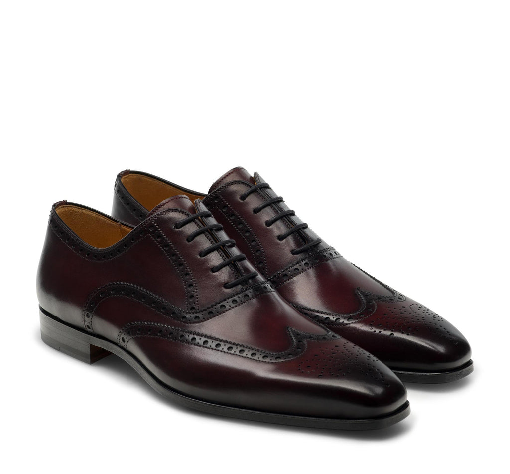 Brown Leather Corvin Brogue Wingtip Oxfords