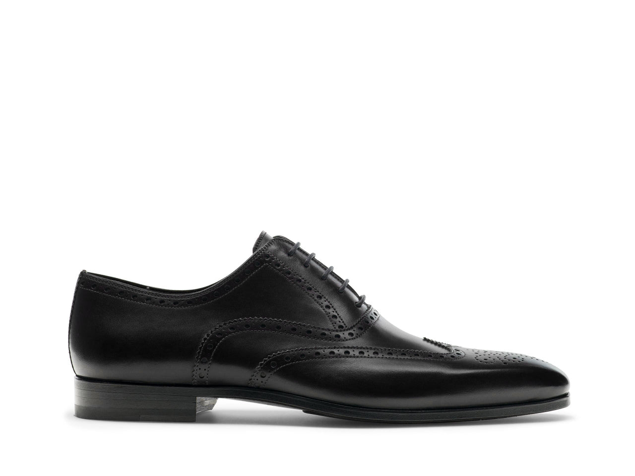 Black Leather Corvin Brogue Wingtip Oxfords