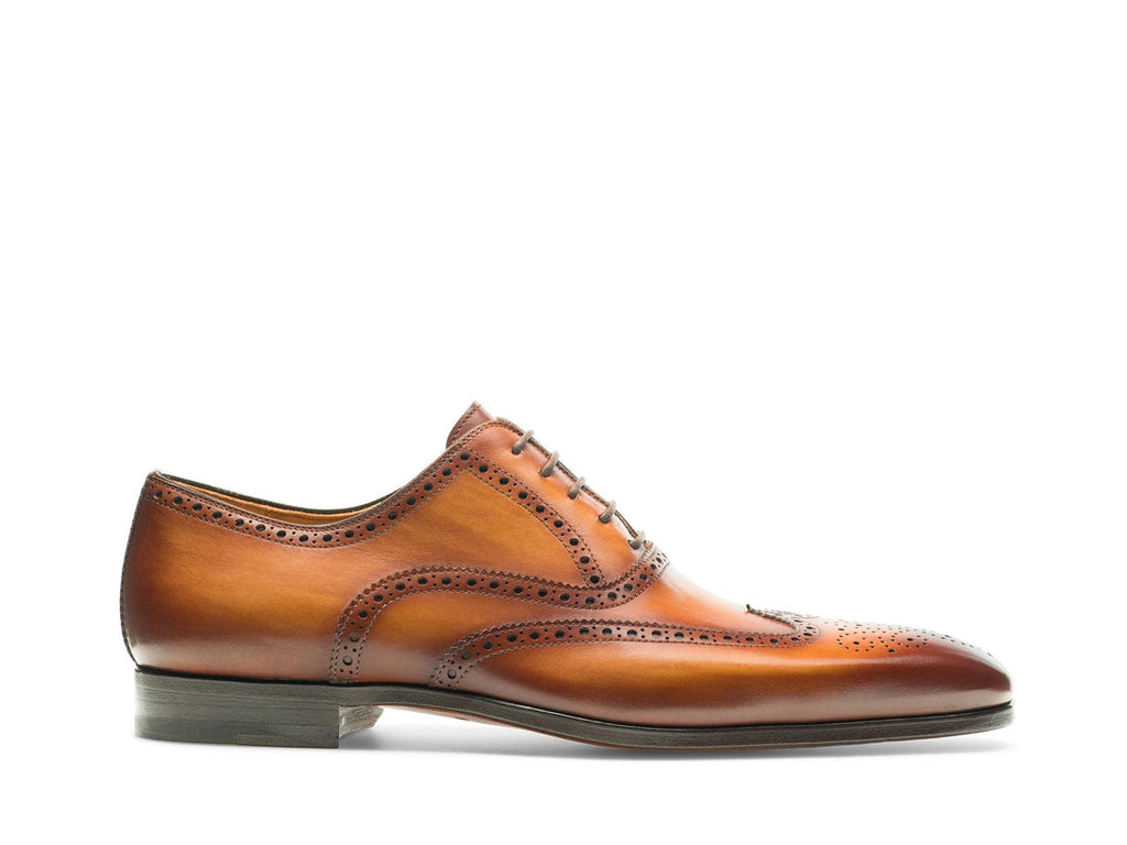 Tan Leather Simeon Lace Up Bogue Wingtip Oxfords