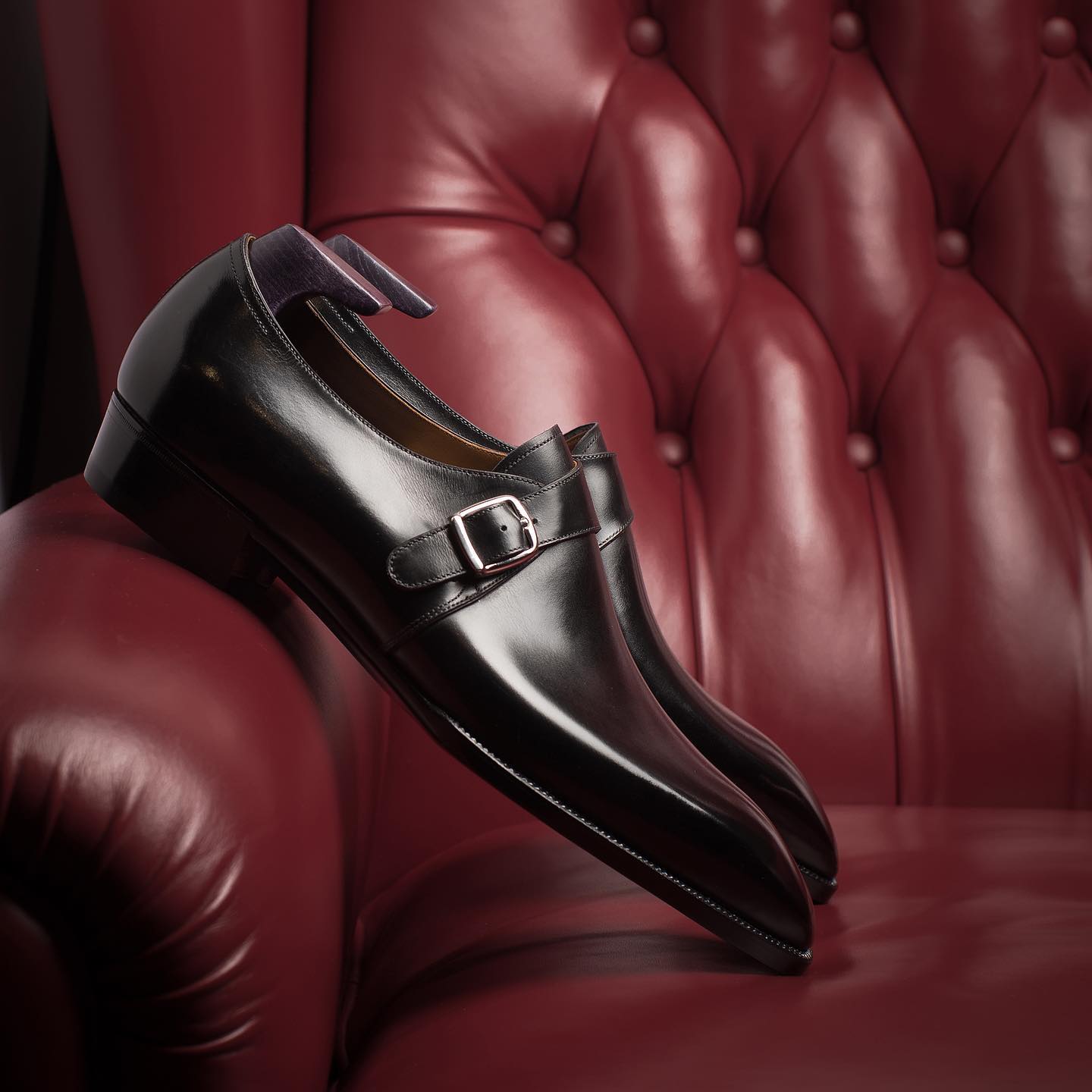 Brown Leather Sevilla Buckle Single Monk Straps