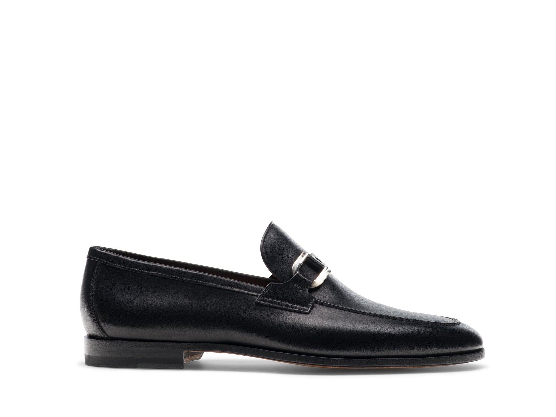 Black Leather Eudora Buckle Loafers