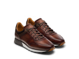 Brown Suede and Leather Nausori Lace Up Running Sneaker Shoes