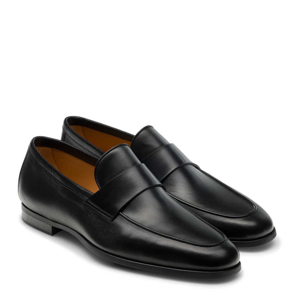 Black Leather Evadne Closed Penny Loafers