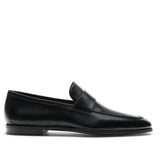 Black Leather Evadne Closed Penny Loafers