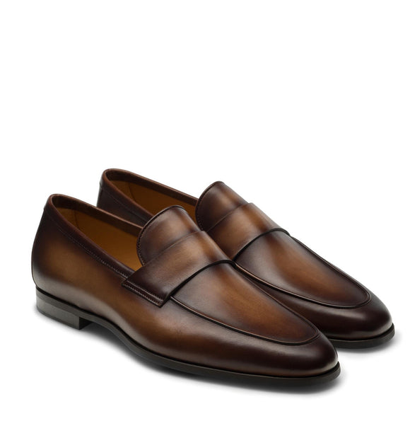Tan Leather Evadne Closed Penny Loafers