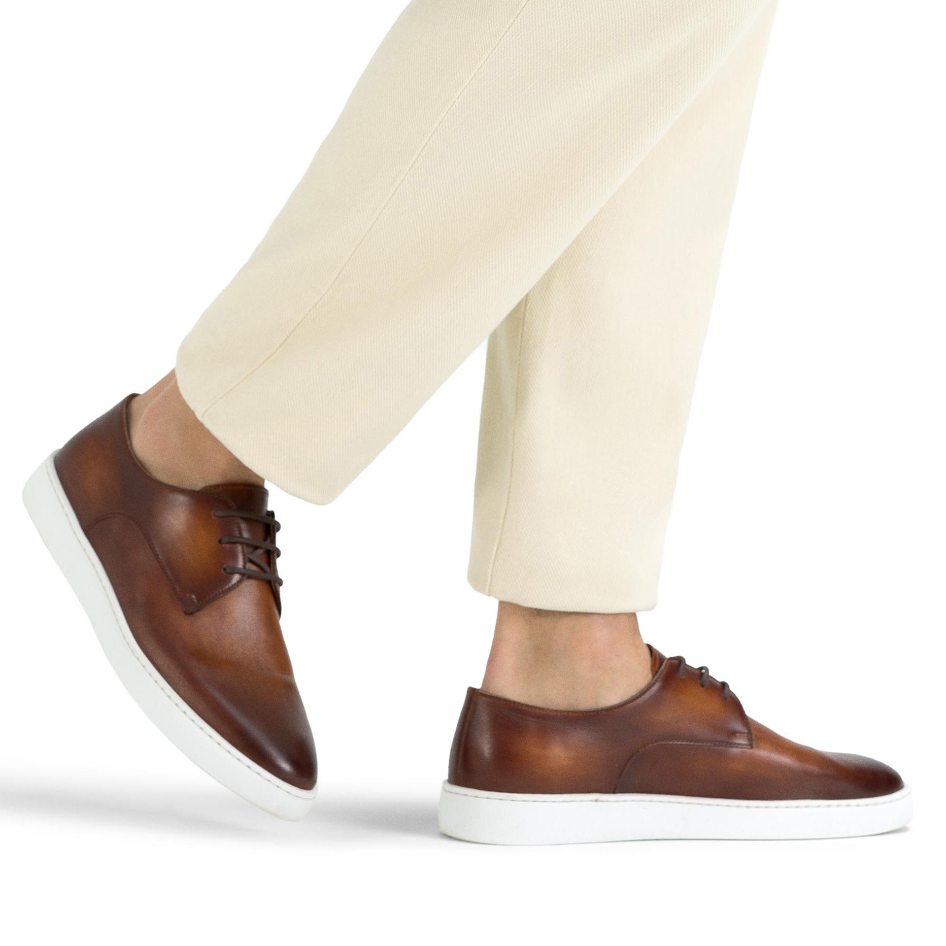 Tan Leather Isadora Lace Up Derby Sneakers