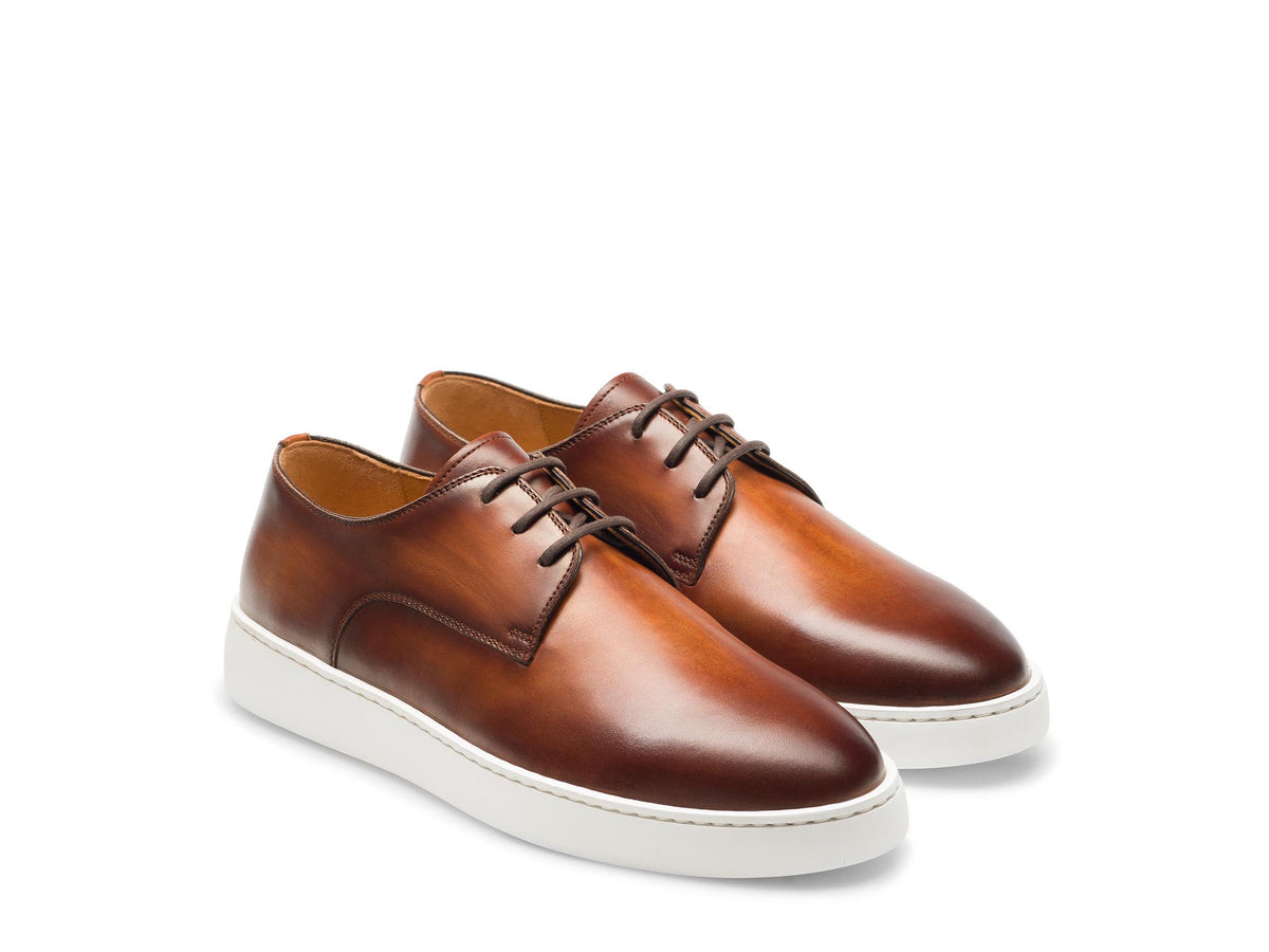 Tan Leather Isadora Lace Up Derby Sneakers - AW24 – Costoso Italiano