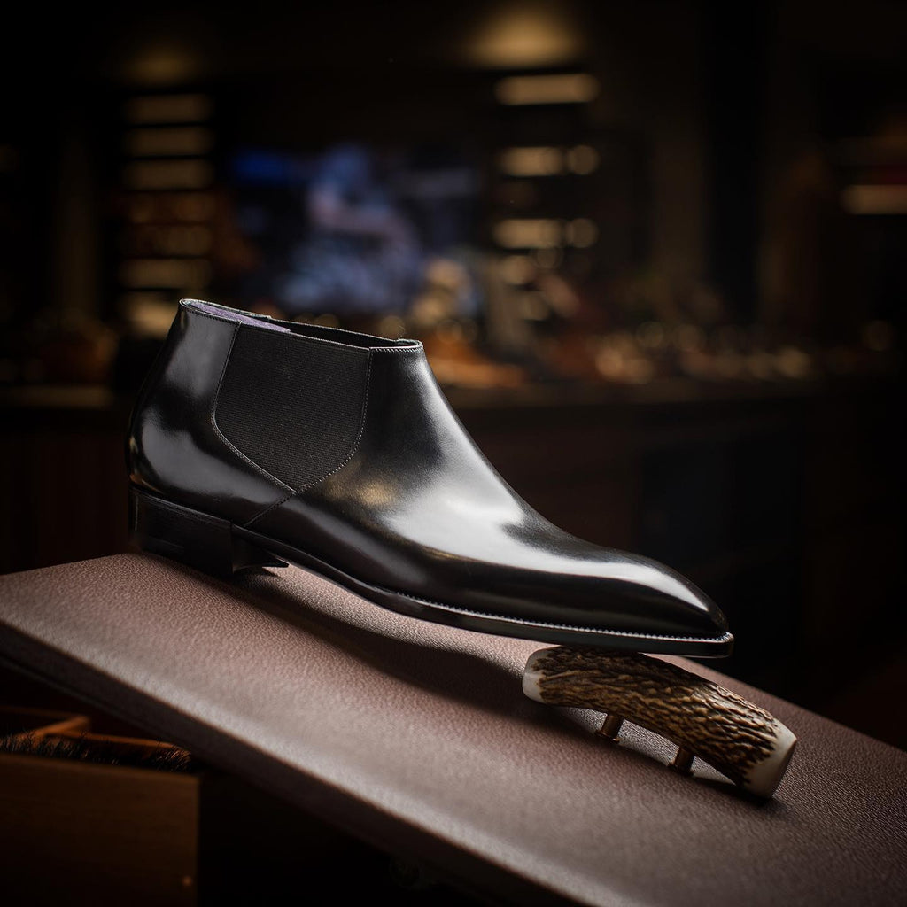 Black Leather Felicia Chelsea Boots