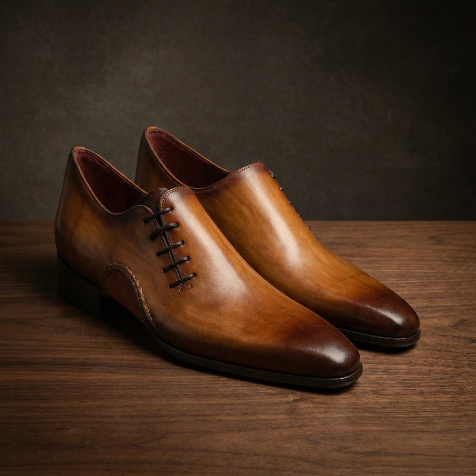 Height Increasing Black Leather Balranald Oxfords Shoes