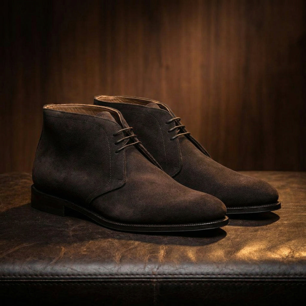 Brown Leather Fenland Lace Up Chukka Boots