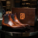 Tan Leather Oristano Slip On Chelsea Boots
