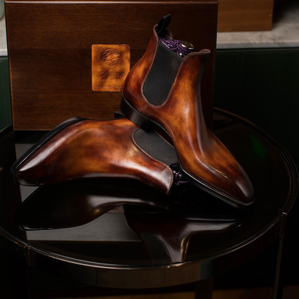 Tan Leather Oristano Slip On Chelsea Boots