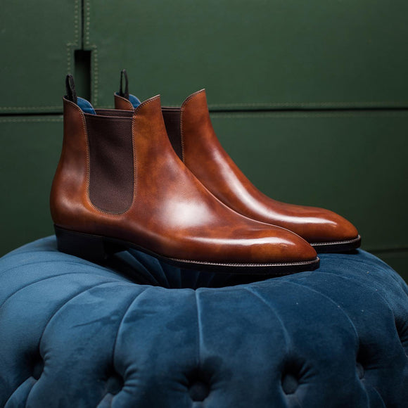 Tan Leather Messina Slip On Chelsea Boots