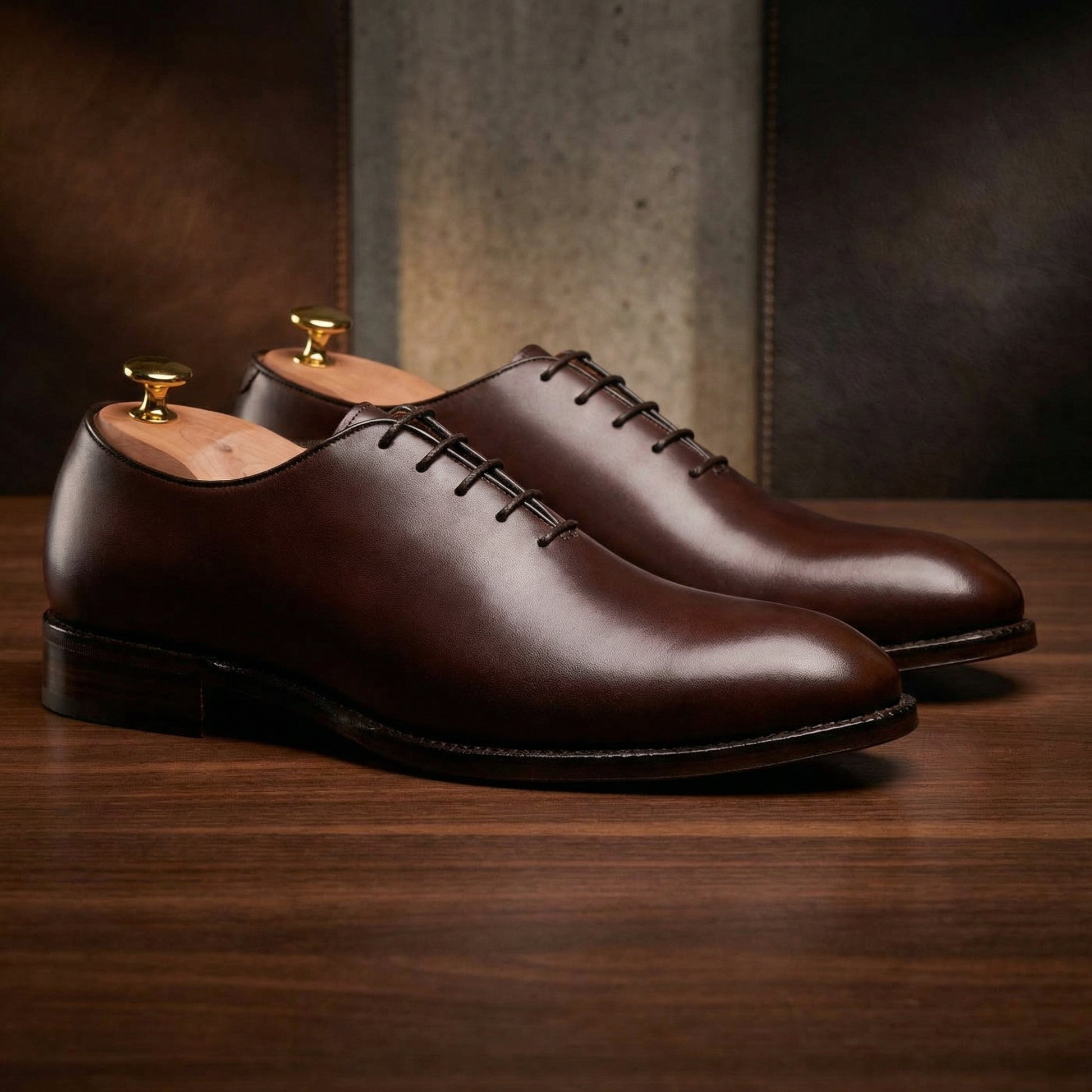 Brown Leather Drayton One Cut Oxfords - Formal Shoes