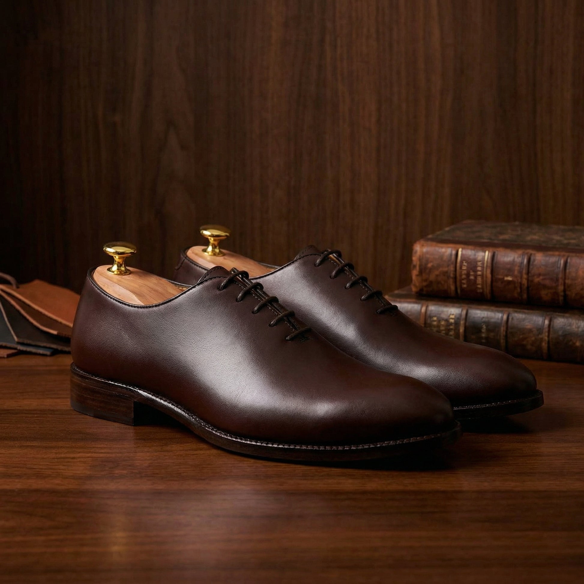 Brown Leather Drayton One Cut Oxfords - Formal Shoes