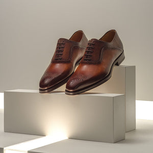 Brown Leather Constantine Lace Up Oxfords