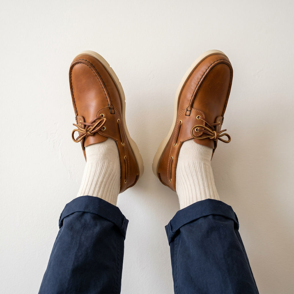 Luxury Edition - Artisian Made Tan Italian Leather Portofino Boat Shoes