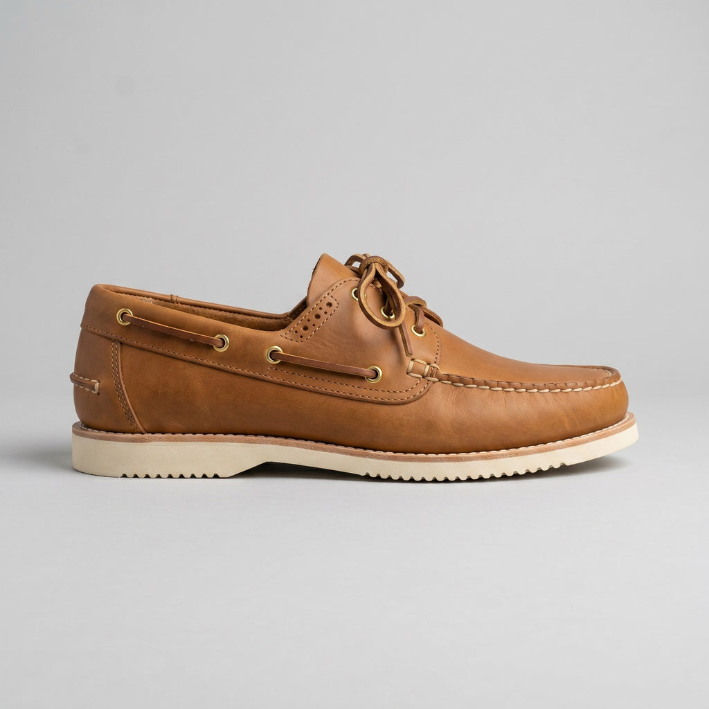 Luxury Edition - Artisian Made Tan Italian Leather Positano Boat Shoes