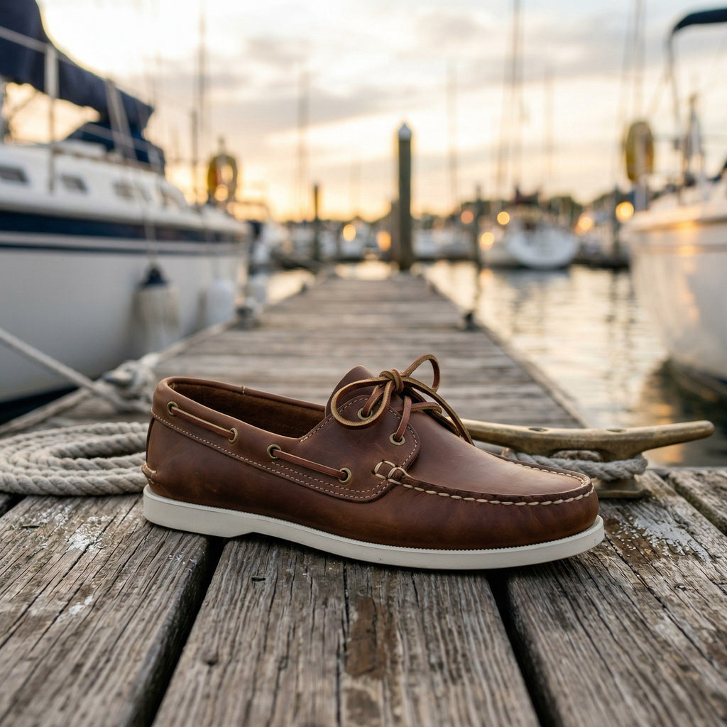 Luxury Edition - Artisian Made Brown Italian Leather Capri Boat Shoes