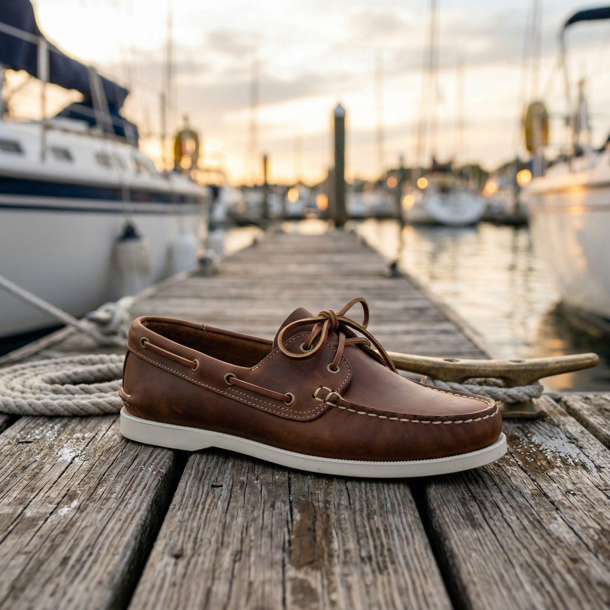 Luxury Edition - Artisian Made Brown Italian Leather Capri Boat Shoes