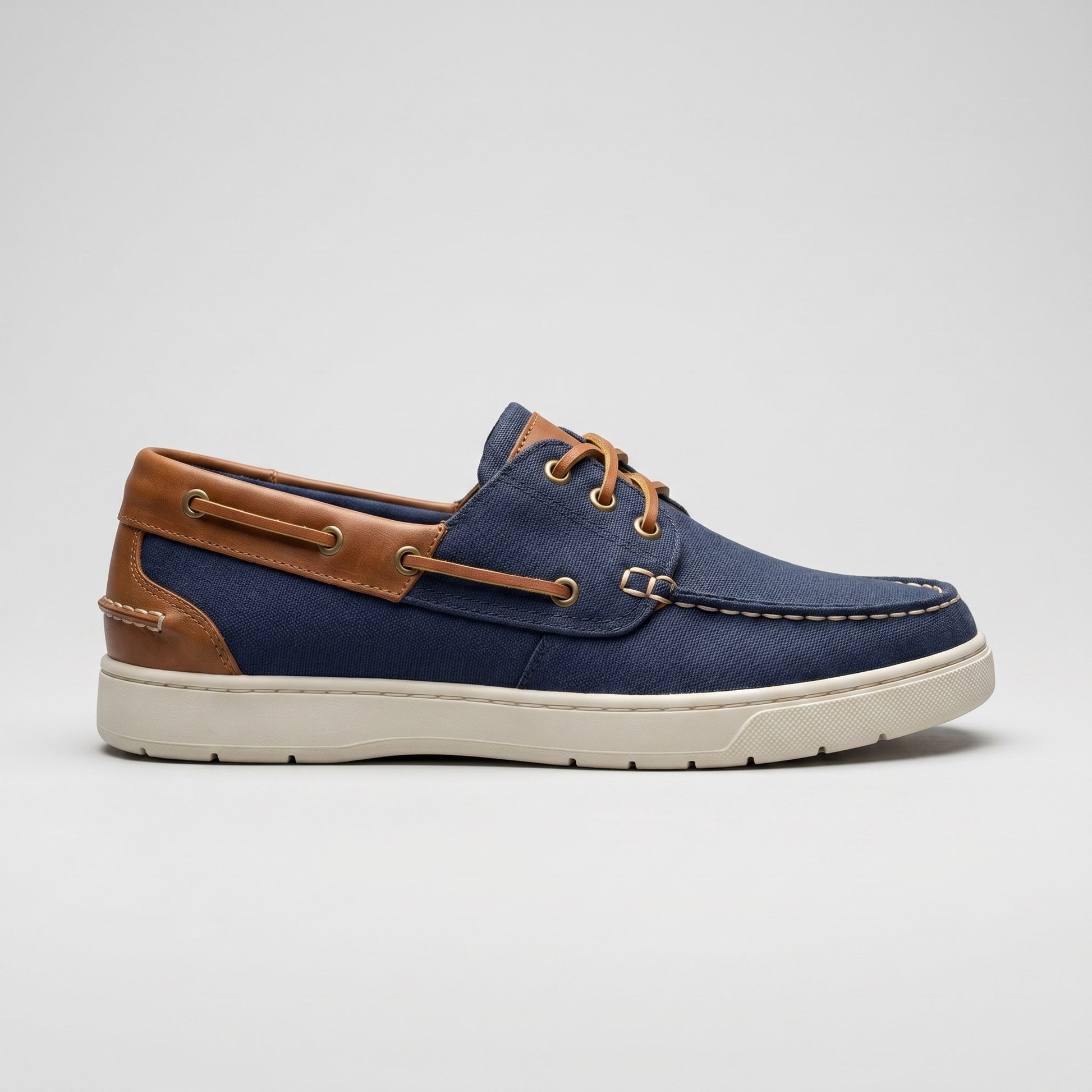 Luxury Edition - Artisian Made Blue Italian Leather Brindisi Two Tone Boat Shoes