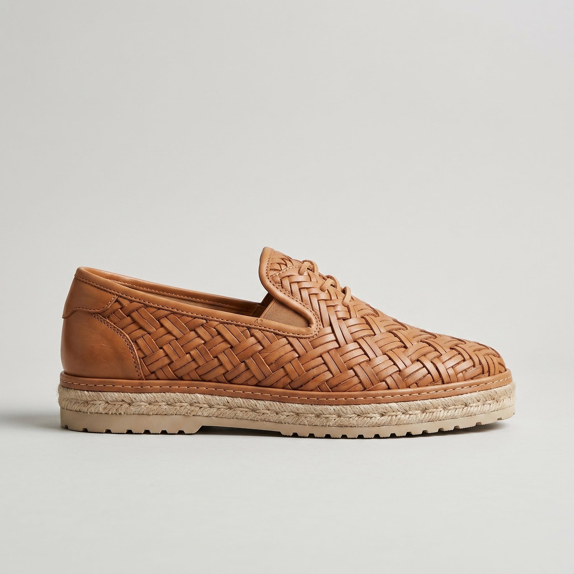 Luxury Edition - Artisian Made Tan Italian Leather Otranto Hand Woven Slip On Loafers
