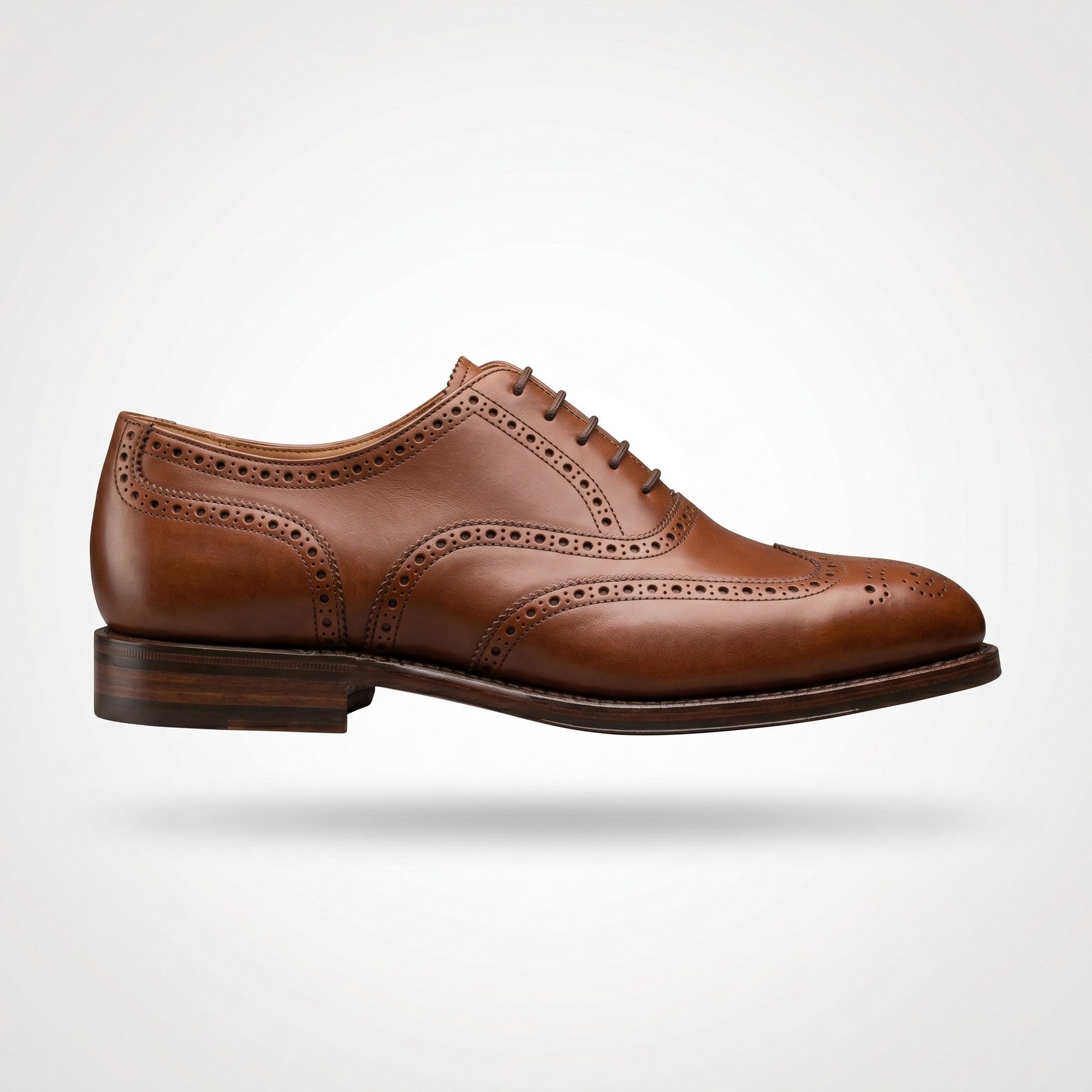 Luxury Edition - Artisian Made Brown Italian Leather Arona Wingtip Brogue Oxford Shoes