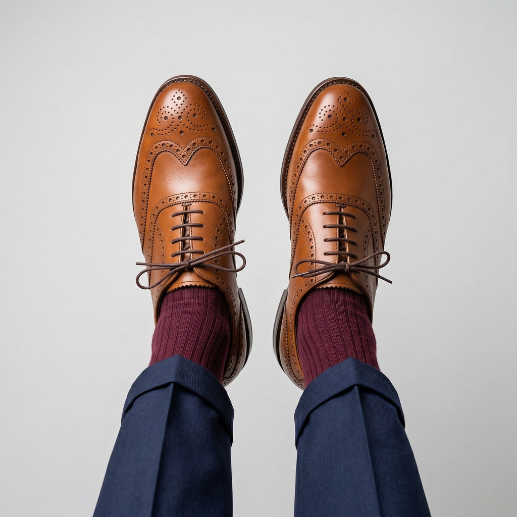 Luxury Edition - Artisian Made Brown Italian Leather Arona Wingtip Brogue Oxford Shoes