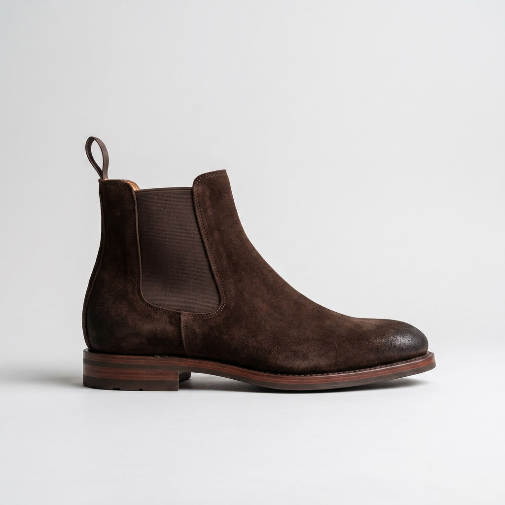 Luxury Edition - Artisian Made Brown Italian Suede Bolzano Chelsea Boots
