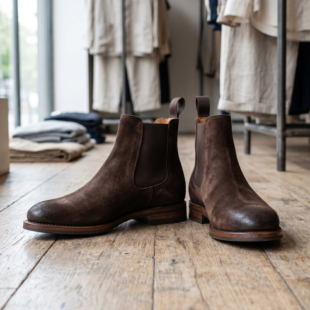 Luxury Edition - Artisian Made Brown Italian Suede Bolzano Chelsea Boots