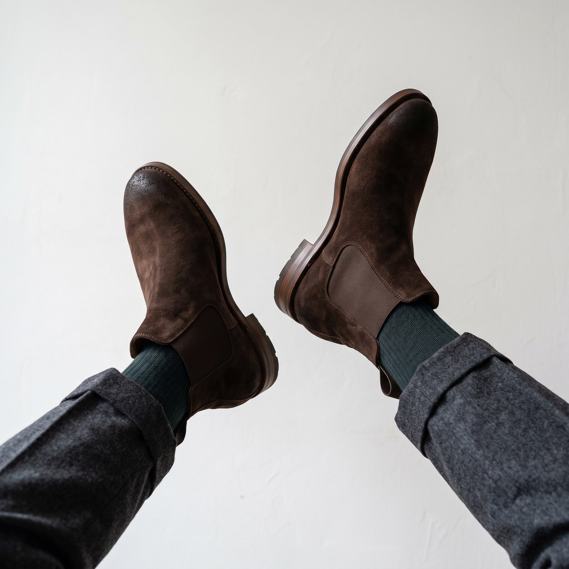 Luxury Edition - Artisian Made Brown Italian Suede Bolzano Chelsea Boots