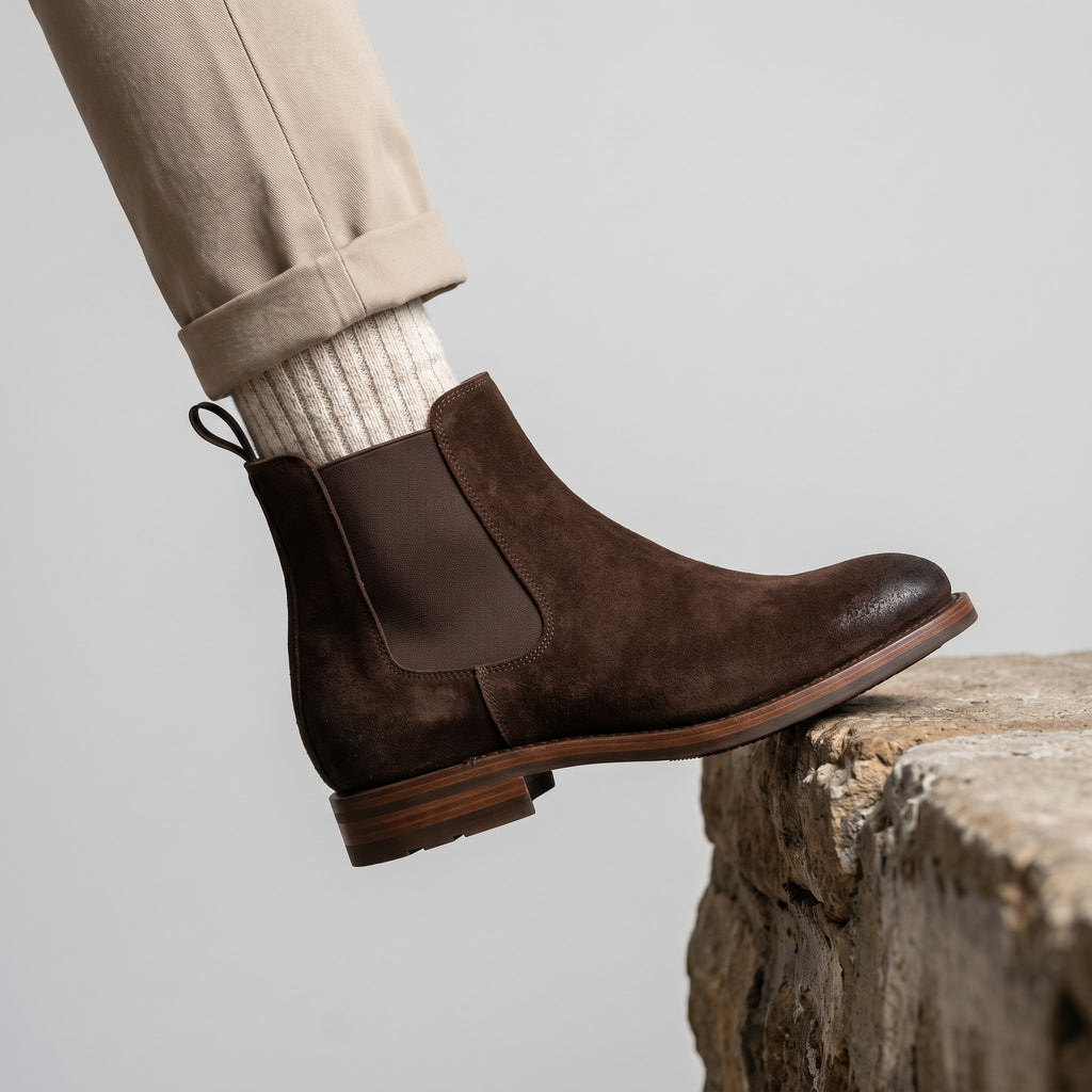 Luxury Edition - Artisian Made Brown Italian Suede Bolzano Chelsea Boots
