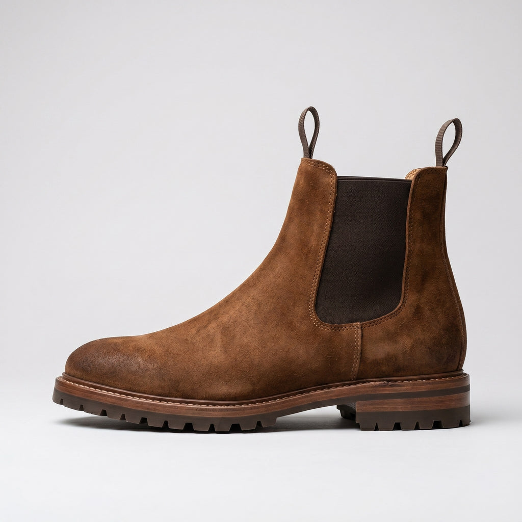 Luxury Edition - Artisian Made Brown Italian Suede Cantu Chelsea Boots