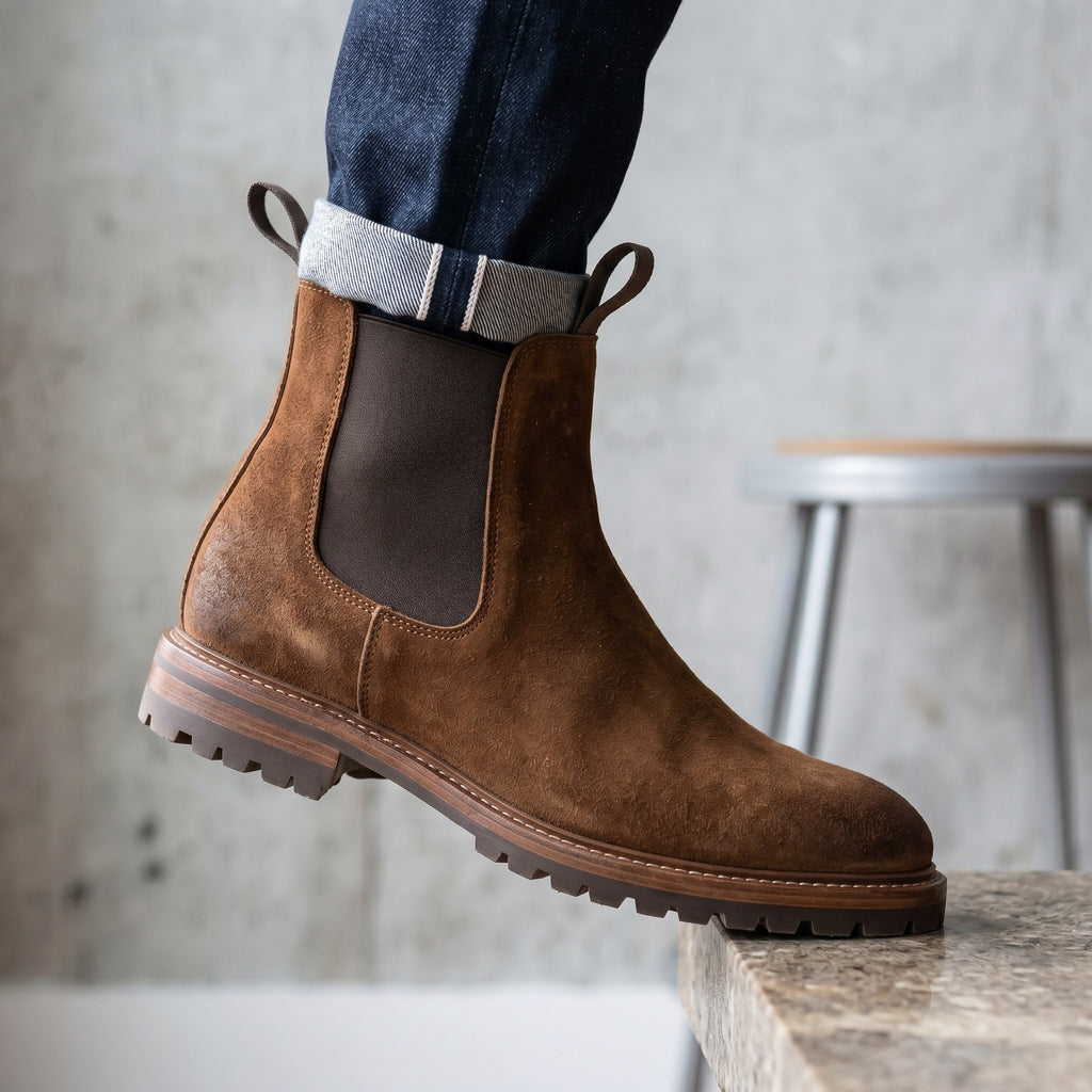 Luxury Edition - Artisian Made Brown Italian Suede Cantu Chelsea Boots
