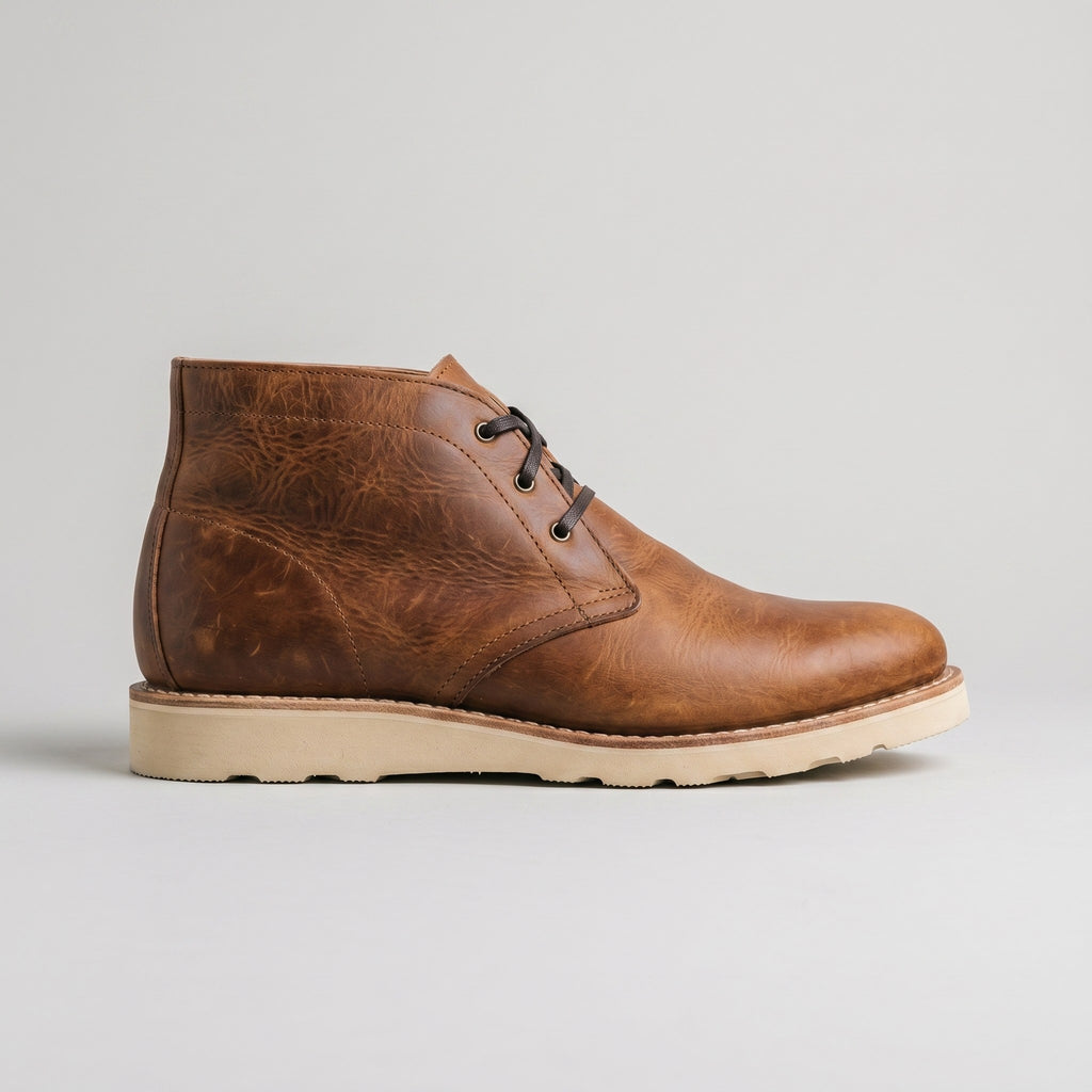 Luxury Edition - Artisian Made Tan Italian Leather Cefalu Chukka Boots