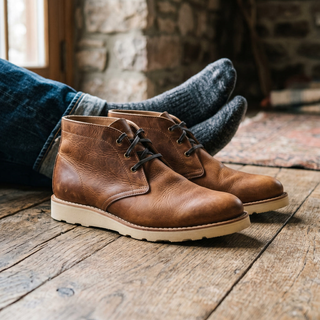 Luxury Edition - Artisian Made Tan Italian Leather Cefalu Chukka Boots