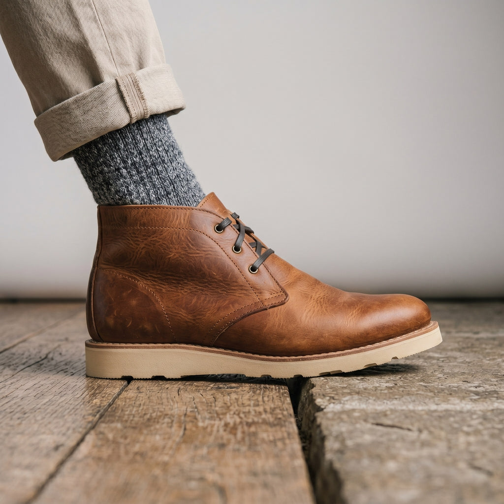 Luxury Edition - Artisian Made Tan Italian Leather Cefalu Chukka Boots